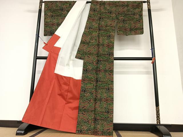 平和屋着物●上質な紬 風景文 正絹 逸品 AAAW9346zg
