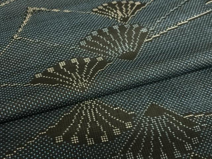 平和屋着物●本場大島紬 一元絣 立波花文 正絹 逸品 AAAW9356zg