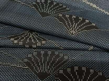 平和屋着物●本場大島紬 一元絣 立波花文 正絹 逸品 AAAW9356zg