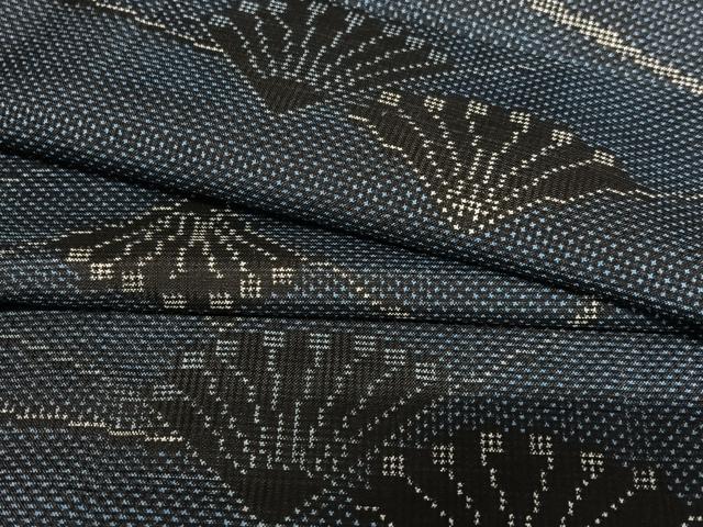 平和屋着物●本場大島紬 一元絣 立波花文 正絹 逸品 AAAW9356zg