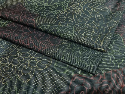 平和屋着物●上質な紬 草花文 正絹 逸品 AAAW9358zg