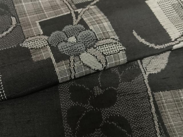 平和屋着物●上質な紬 色紙重ね花唐草文 正絹 逸品 AAAW9359zg