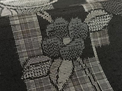 平和屋着物●上質な紬 色紙重ね花唐草文 正絹 逸品 AAAW9359zg