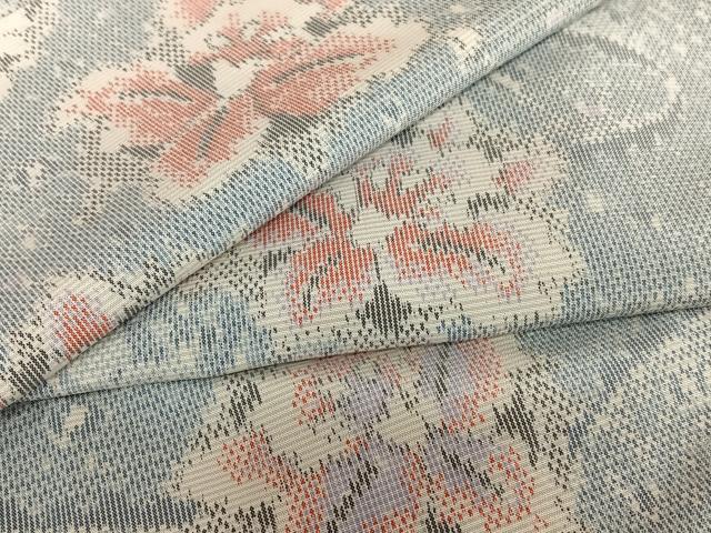 平和屋着物●上質な紬 舞花文 正絹 逸品 AAAW9360zg