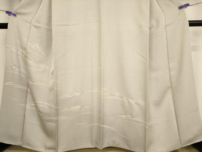 平和屋着物●室町 京正 訪問着 友禅 駒刺繍 波文様 金糸 正絹 逸品 AAAZ3010np