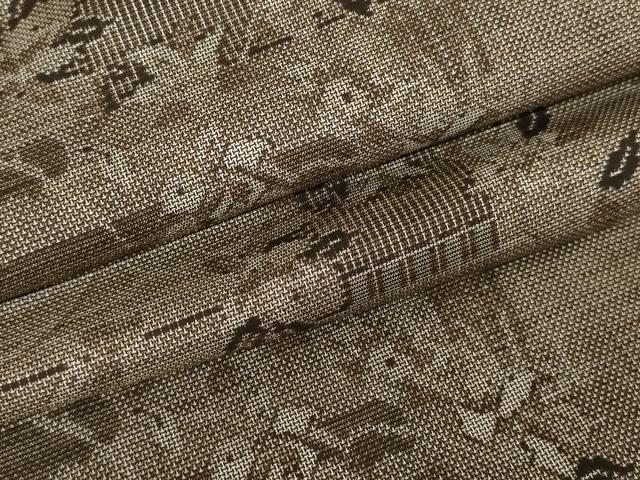 平和屋着物●本場大島紬　カタス9マルキ　エ霞枝花文　正絹　逸品　AAAW9412br