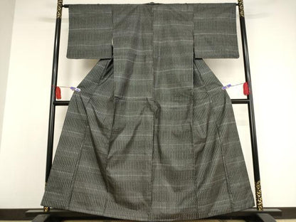 平和屋着物●本場大島紬 一元絣 変わり間道 正絹 逸品 AAAW9414br