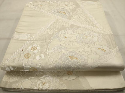 平和屋着物◎六通柄袋帯 唐織 草花文 金銀糸 正絹 逸品 AAAW9651dt