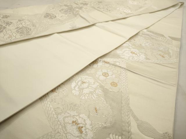 平和屋着物◎六通柄袋帯 唐織 草花文 金銀糸 正絹 逸品 AAAW9651dt
