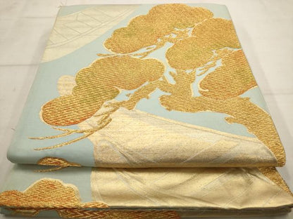 平和屋着物◎六通柄袋帯 枝松文 金糸 正絹 逸品 AAAW9669dt