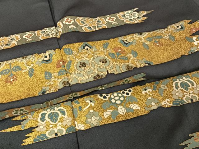 平和屋着物●京友禅 タケハナ染匠 色留袖 刺繍 霞花文 金糸 金彩 正絹 逸品 AAAX0002np