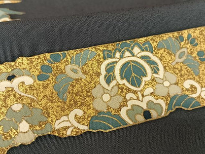 平和屋着物●京友禅 タケハナ染匠 色留袖 刺繍 霞花文 金糸 金彩 正絹 逸品 AAAX0002np