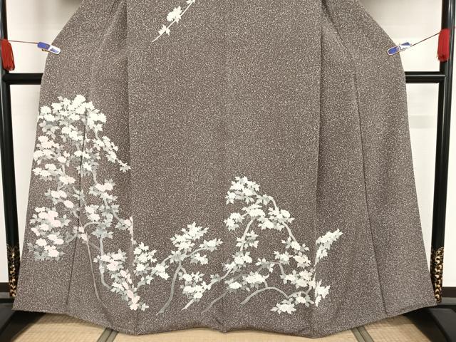 平和屋着物●訪問着　友禅　枝花文　たたき染め　三越扱い　正絹　逸品　AAAX0011np