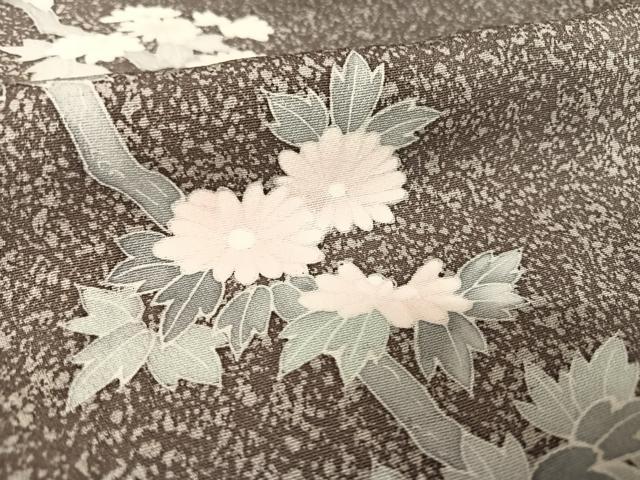平和屋着物●訪問着　友禅　枝花文　たたき染め　三越扱い　正絹　逸品　AAAX0011np
