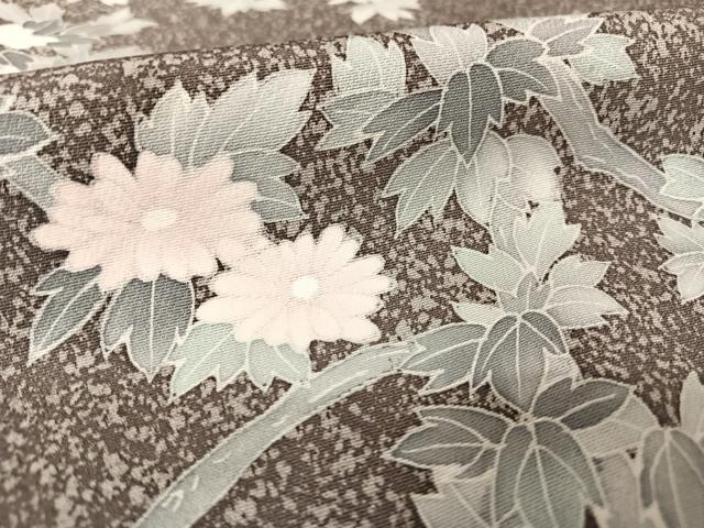 平和屋着物●訪問着　友禅　枝花文　たたき染め　三越扱い　正絹　逸品　AAAX0011np