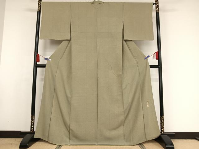 平和屋着物●人間国宝・中島秀吉・重要無形文化財 江戸小紋 市松文様 正絹 逸品 AAAX0033np