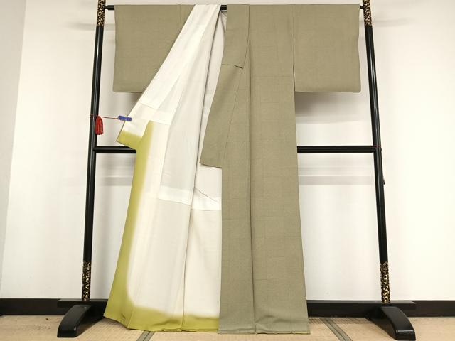 平和屋着物●人間国宝・中島秀吉・重要無形文化財 江戸小紋 市松文様 正絹 逸品 AAAX0033np