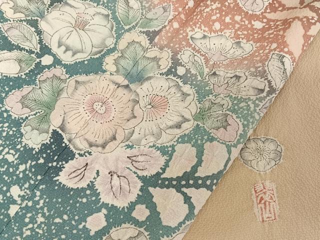 平和屋着物●越後十日町の一流染匠　桐屋・翠山工房　訪問着　辻が花　絞り　暈し染め　正絹　逸品　AAAX0034np