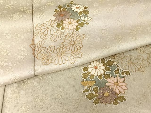 平和屋着物●世界的友禅作家　千地泰弘　訪問着　花丸文　暈し染め　金彩　金通し地　正絹　逸品　AAAX0035np