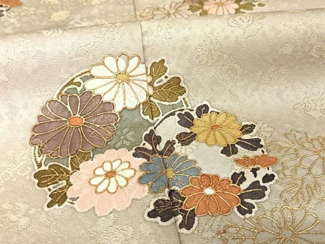 平和屋着物●世界的友禅作家　千地泰弘　訪問着　花丸文　暈し染め　金彩　金通し地　正絹　逸品　AAAX0035np