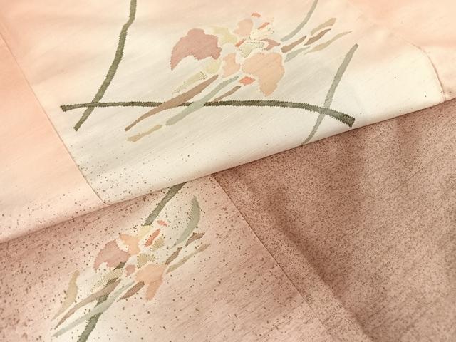 平和屋着物●西陣 宮階織物 宮繍苑 里葉 紬 訪問着 金糸 金彩 正絹 逸品 AAAX0040np