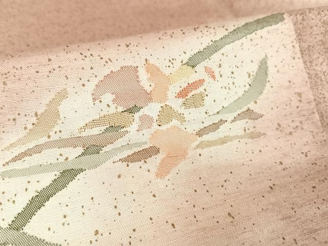 平和屋着物●西陣 宮階織物 宮繍苑 里葉 紬 訪問着 金糸 金彩 正絹 逸品 AAAX0040np