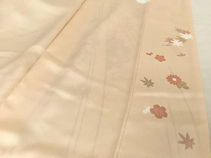 平和屋着物●訪問着　立波草花文　金彩　正絹　逸品　AAAX0045np