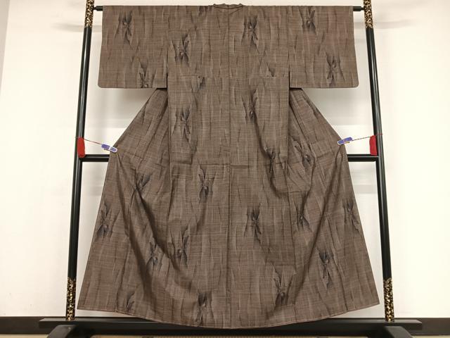 平和屋着物●本場大島紬　カタス７マルキ　草花文　正絹　逸品　未使用　AAAX0056np