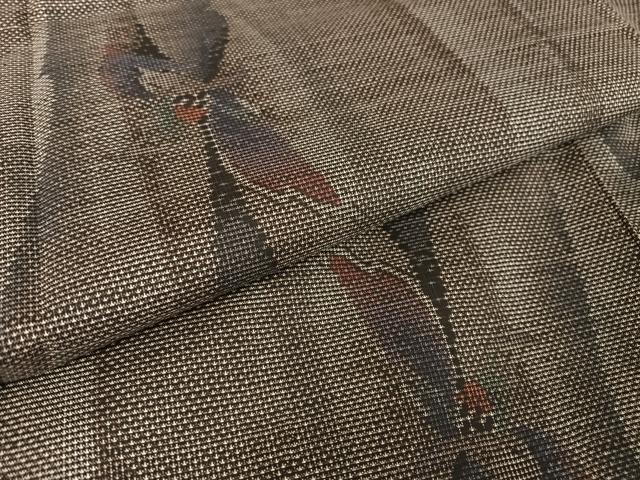 平和屋着物●本場大島紬　カタス７マルキ　草花文　正絹　逸品　未使用　AAAX0056np