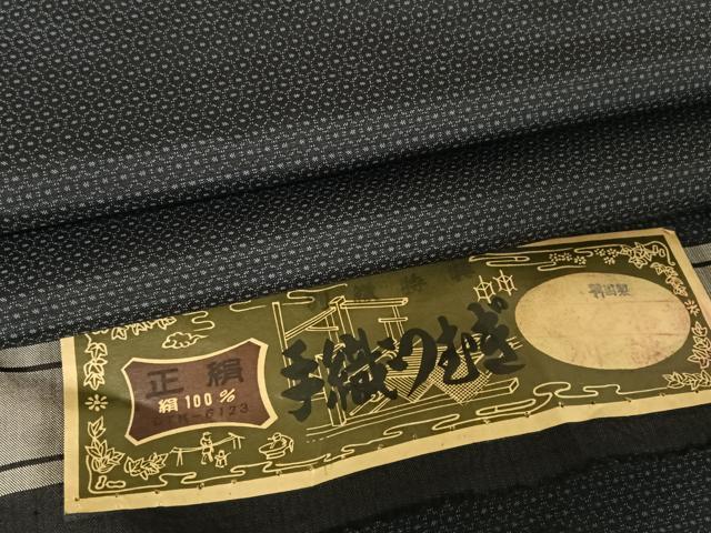 平和屋着物●男性 手織紬 亀甲絣 証紙付き 正絹 逸品 未使用 AAAX0067np