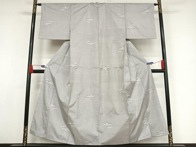 平和屋着物●本場大島紬　白大島　カタス9マルキ　松文　正絹　逸品　AAAX0077np