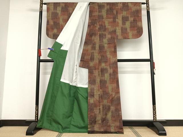 平和屋着物●花織 紬 正絹 逸品 AAAX0080np