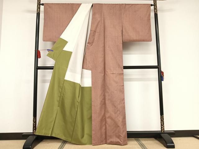 平和屋着物●本場染大島紬 霞文 正絹 逸品 AAAX0105np