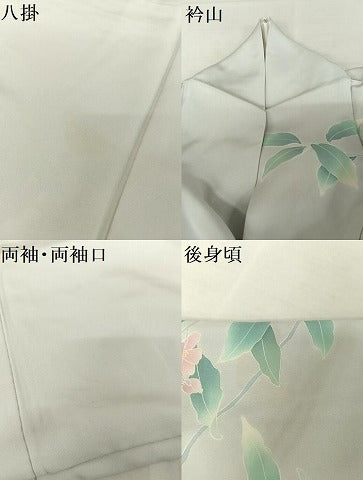 平和屋着物●訪問着　友禅　作家物　枝花文　正絹　逸品　AAAX0109np