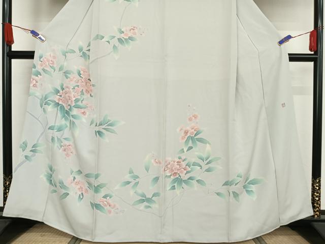平和屋着物●訪問着　友禅　作家物　枝花文　正絹　逸品　AAAX0109np