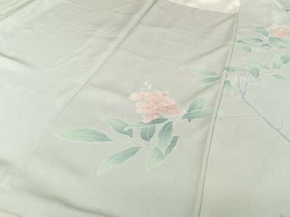 平和屋着物●訪問着　友禅　作家物　枝花文　正絹　逸品　AAAX0109np