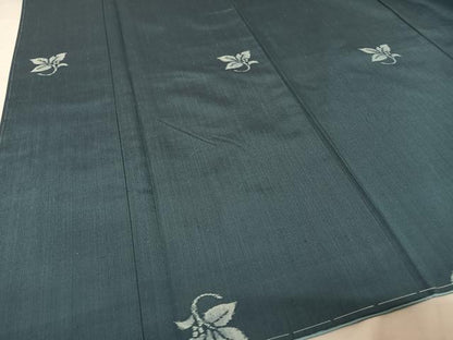 平和屋着物●上質な紬 胴抜き仕立て 舞葉文 正絹 逸品 未使用 AAAX0122np
