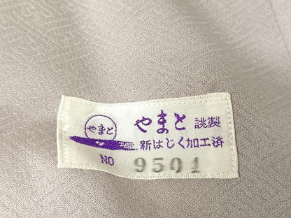 平和屋着物●上質な色無地 更紗花地紋 白藤色 やまと誂製 正絹 逸品 未使用 AAAX0144np