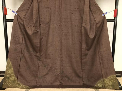 平和屋着物●訪問着 作家物 紬地 辻が花 正絹 逸品 AAAX0194np