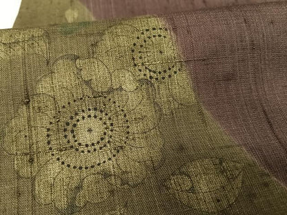 平和屋着物●訪問着 作家物 紬地 辻が花 正絹 逸品 AAAX0194np