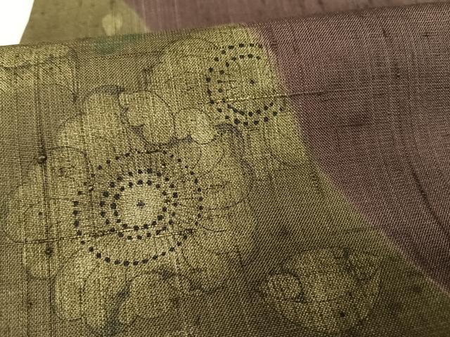 平和屋着物●訪問着 作家物 紬地 辻が花 正絹 逸品 AAAX0194np