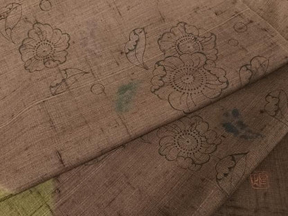 平和屋着物●訪問着 作家物 紬地 辻が花 正絹 逸品 AAAX0194np