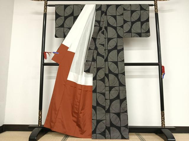 平和屋着物●本場大島紬 一元絣 七宝崩し 正絹 逸品 AAAX0201np