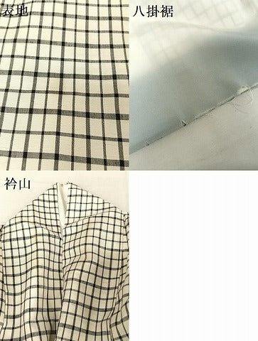 平和屋着物●上質な紬　格子　正絹　逸品　AAAX0211np