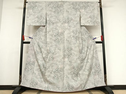 平和屋着物●上質な紬 樹林文 正絹 逸品 AAAX0212np