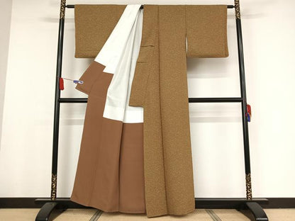 平和屋着物●江戸小紋　草花文　正絹　逸品　AAAX0220np