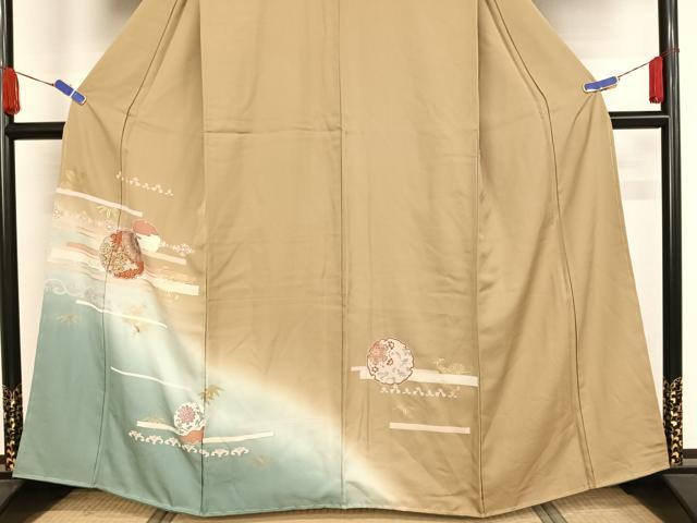平和屋着物●訪問着 雪輪花文 暈し染め 金彩 正絹 逸品 未使用 AAAX0236np