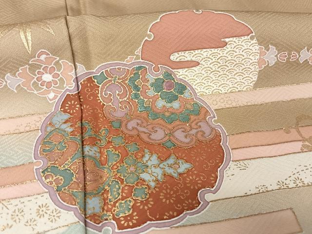 平和屋着物●訪問着 雪輪花文 暈し染め 金彩 正絹 逸品 未使用 AAAX0236np