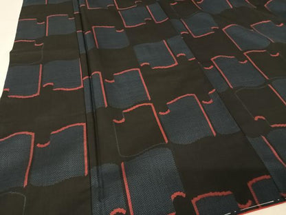 平和屋着物●本場大島紬　一元7マルキ　瓦文　正絹　逸品　未使用　AAAX0244np