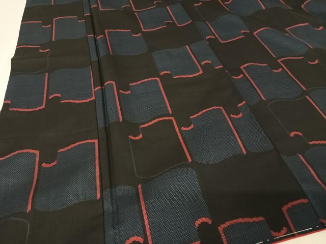 平和屋着物●本場大島紬　一元7マルキ　瓦文　正絹　逸品　未使用　AAAX0244np